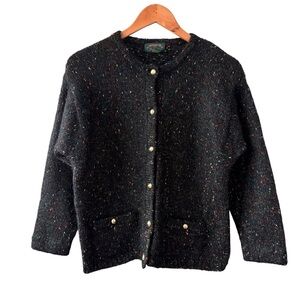 Vintage Charter Club Black Confetti Cardigan